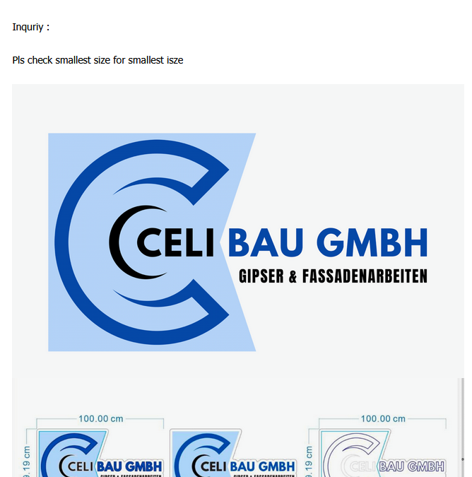Original Blue stylized C logo with inner black crescent and the text 'CELI BAU GMBH' above the tagline 'GIPSER & FASSADENARBEITEN'. logo featuring blue, black, white colours
