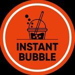 Original orange circular logo with a bubble tea cup icon above the black text 'INSTANT BUBBLE' inside a white and orange ring logo featuring orange, black, white colours